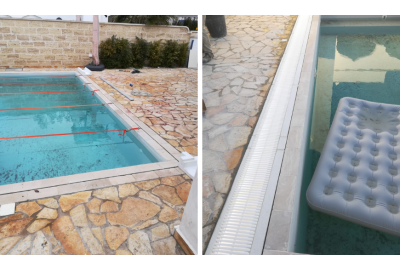 Ristrutturazione del bordo di una piscina a sfioro
