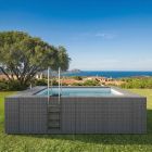 Piscina fuori terra effetto rattan Skypool 700x400 cm | Grigio - kit piscina base