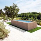 Piscina fuori terra effetto rattan Skypool 700x400 cm | Caffè - kit piscina base