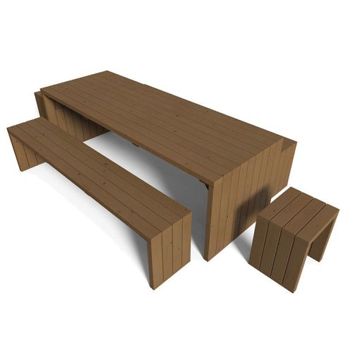 Tavolo da giardino linea DECO marrone 84x233x75 cm