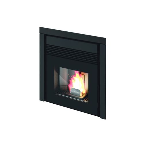 Inserto a pellet per camino Gino da 9,5 kw nero