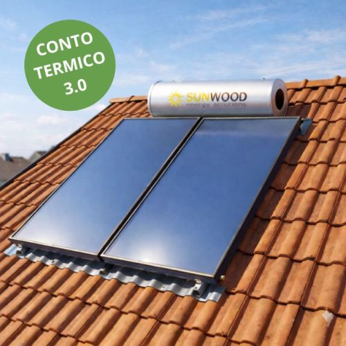 Pannello termico solare tetto inclinato da 300 lt per 6/7 persone