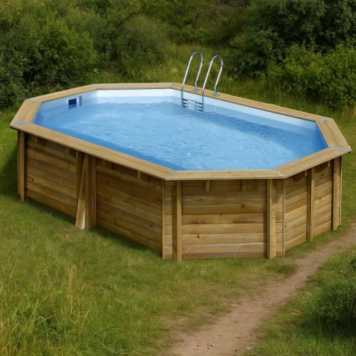 Piscina fuori terra in legno Cannelle Gre 535x335x117 cm