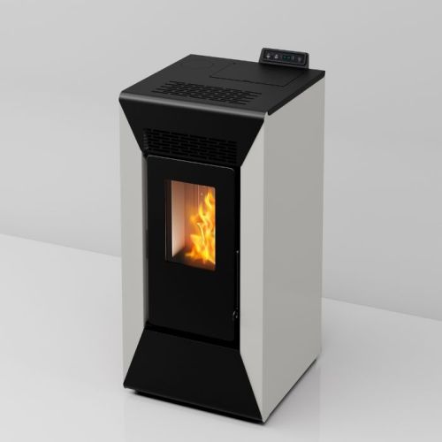 Stufa a pellet canalizzata Courmayeur 8,74 kw bianco
