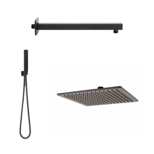 Set doccia quadrato nero opaco Metaform