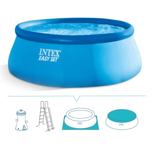 Piscina intex rotonda 457 cm Easy set con filtro Hydro Aeration