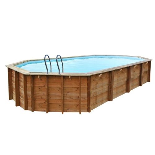 Piscina fuori terra ovale in legno da 852x455x146 cm