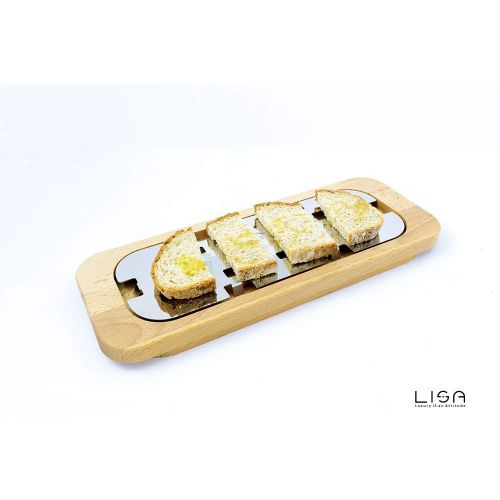 Vassoio rettangolare con base in legno Lisa Gran Sasso