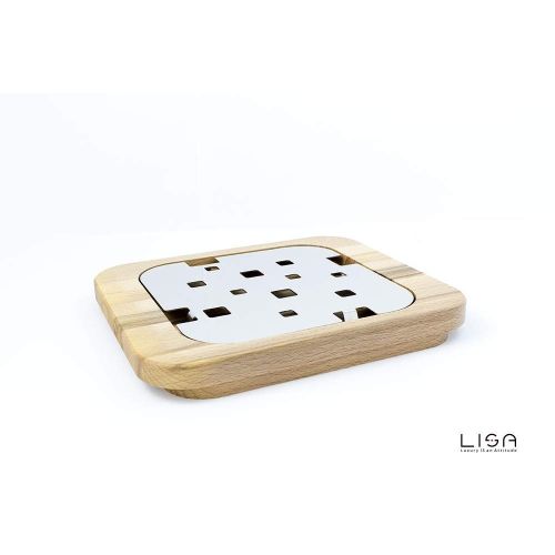 Vassoio quadrato con base in legno Lisa Gran Sasso