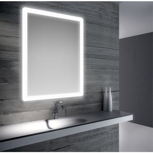 Specchio da bagno retroilluminato a led su tutto il perimetro 80x60 cm