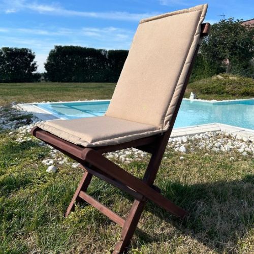 Cuscino per sedie da esterno con schienale sabbia