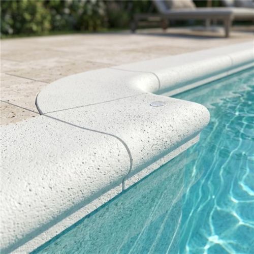 Bordo perimetrale bianco per piscina rettangolare