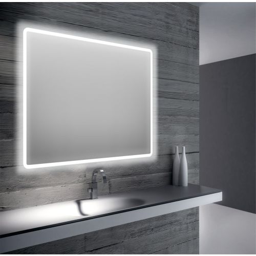 Specchio da bagno retroilluminato a led sul perimetro da 90x75 cm