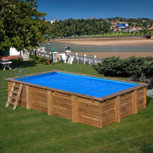 Copertura estiva per piscina fuori terra in legno 568x273 cm