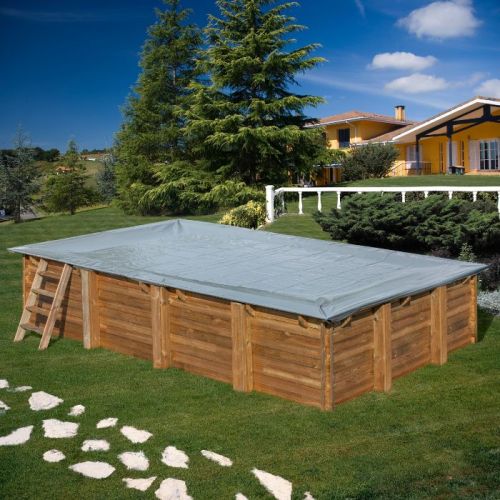Copertura invernale per piscina fuori terra in legno 618x320 cm
