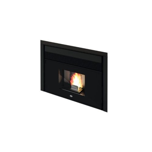 Inserto a pellet per camino Ivo da 9,5 kw nero