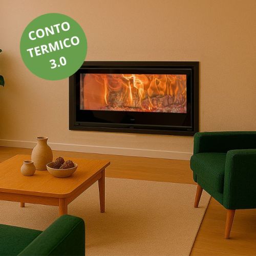 Inserto per camino a legna Ebano da 8 kW