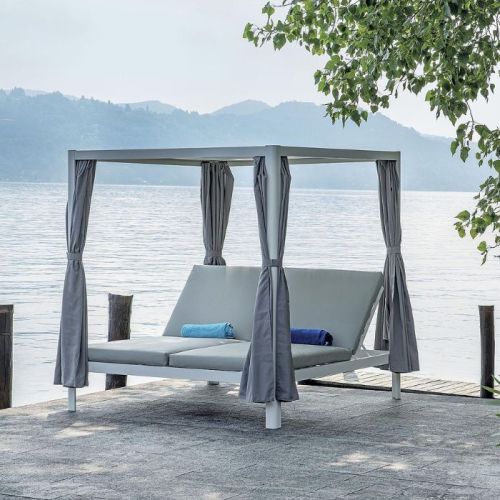Letto balinese da esterno con doppio schienale reclinabile