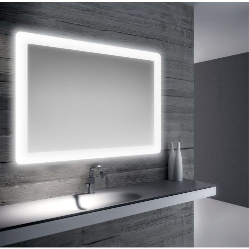 Specchio bagno retroilluminato a led su tutto il perimetro 100x70 cm