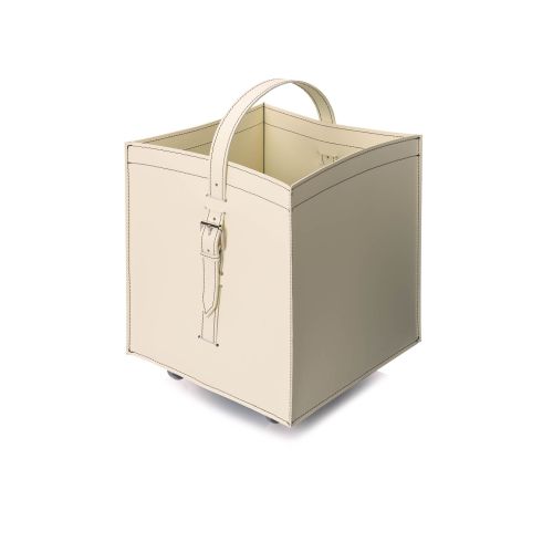 Porta pellet o legna in cuoio Luna