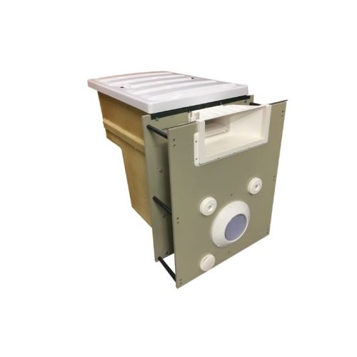Muro filtrante piscina interrata Filtrinov GS14 con skimmer sfioratore ed elettrolizzatore al sale