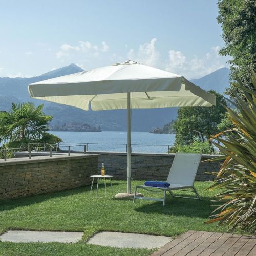 Ombrellone da giardino 3x3 mt bianco con palo centrale