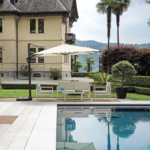 Ombrellone da giardino 3x4 mt con palo laterale in alluminio