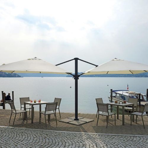 Ombrellone da giardino doppio 3x3 mt in alluminio