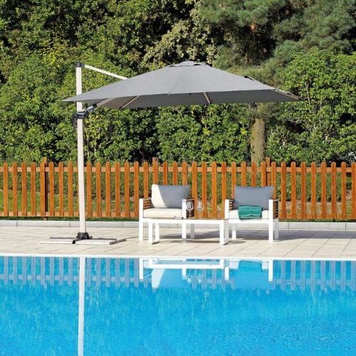 Ombrellone da giardino in alluminio 3x3 mt effetto legno