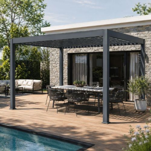 Pergola da giardino bioclimatica 3x3 mt elettrica San Marco