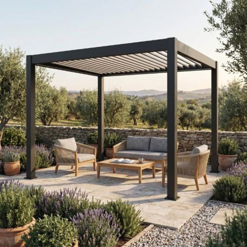 Pergola bioclimatica elettrica 4x3 mt da giardino