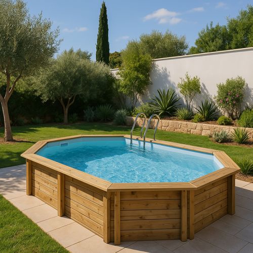 Piscina fuori terra in legno Cannelle Gre 551x351x119 cm