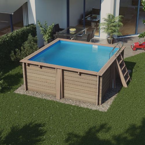 Piscina fuori terra in legno quadrata Carra 305x305x119 cm