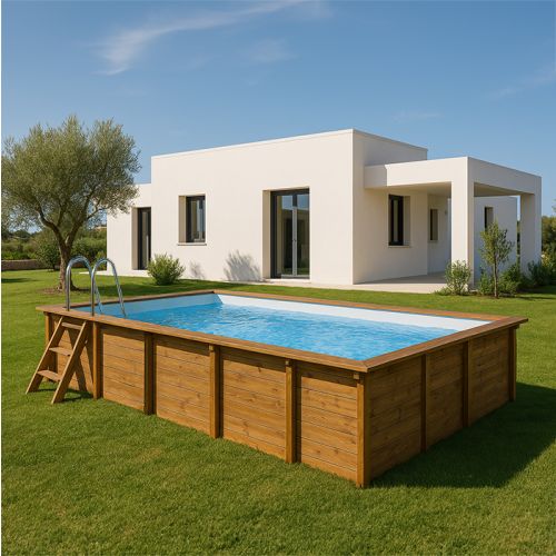 Piscina da giardino in legno Evora da 620 x 420 cm