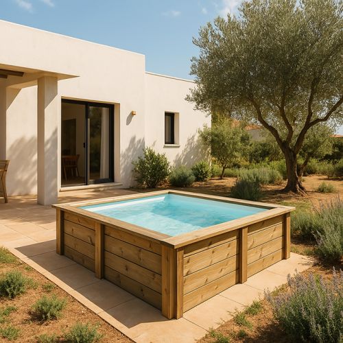 Piscina in Legno quadrata Gre City da 225x225 cm