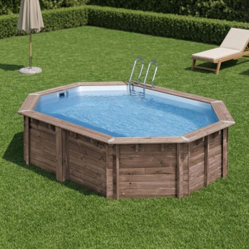 Piscina fuori terra in legno Bambu 535x335x136 cm