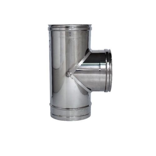 Raccordo a T 90° monoparete in acciaio inox dm 80 mm