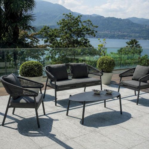 Salotto da giardino 4 posti in alluminio Cap-Ferrat
