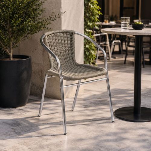 Sedia bar Contract in alluminio e con filo plastificato