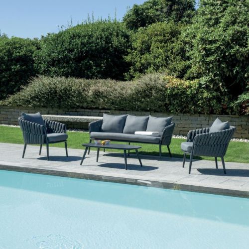 Set divano e poltrone da giardino in alluminio Marbella