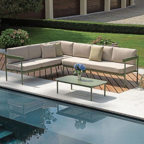 Set divano da giardino Torvaianica in alluminio