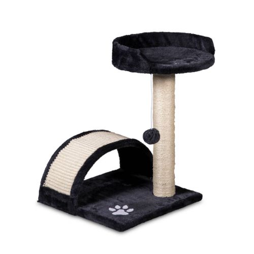 Tiragraffi con cuccia e parco giochi grigio 50 cm
