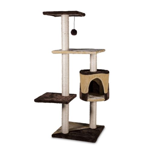 Tiragraffi a torre con cuccia marrone-beige