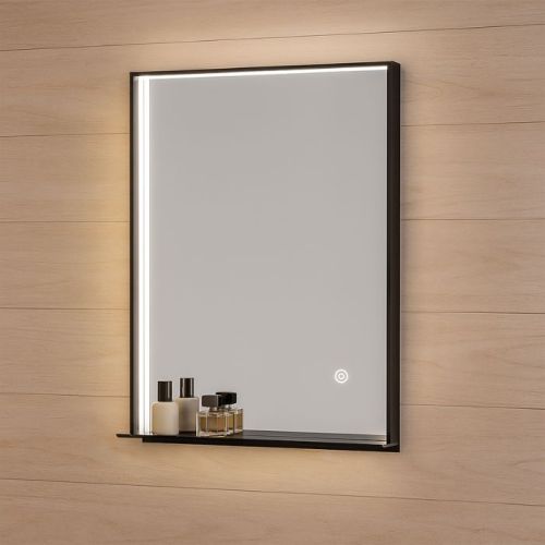 Specchio bagno rettangolare con luce led laterale 70x50 cm