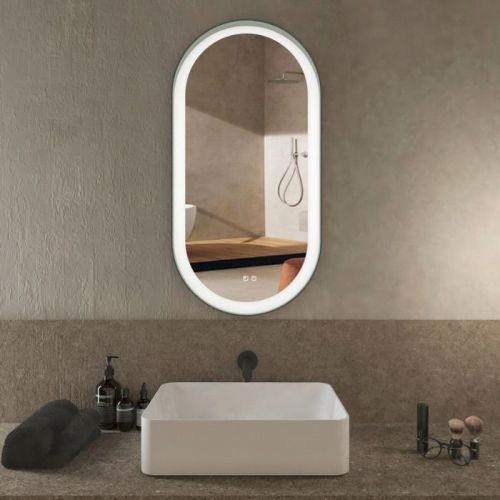 Specchio ovale bagno 90x45 cm touch led