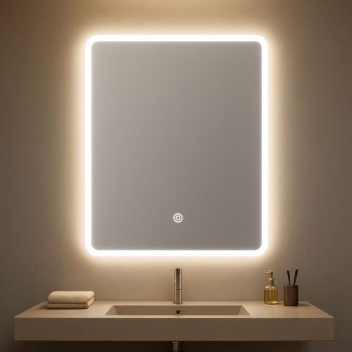 Specchio retroilluminato per bagno con led 80x60 cm
