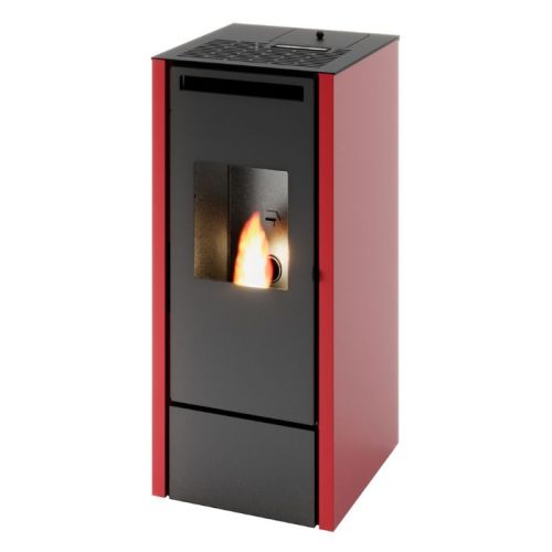 Stufa a pellet ventilata Cinzia da 11 kw rossa