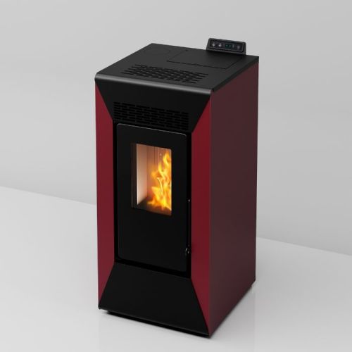 Stufa a pellet canalizzata Courmayeur 8,74 kw bordeaux