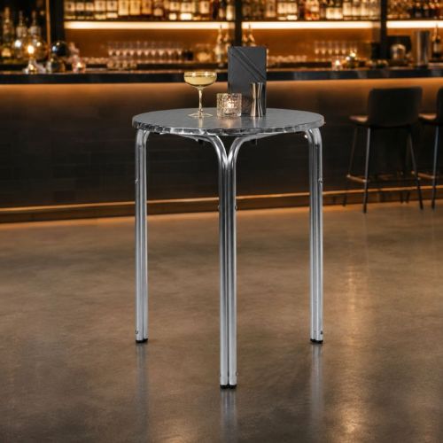 Tavolo bar alluminio e acciaio tre gambe