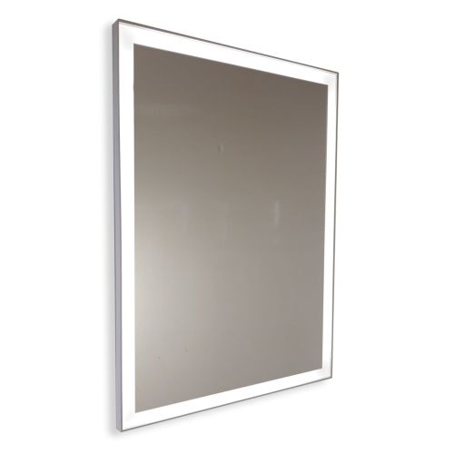 Specchio sabbiato su misura retroilluminato bordo perimetrale bianco